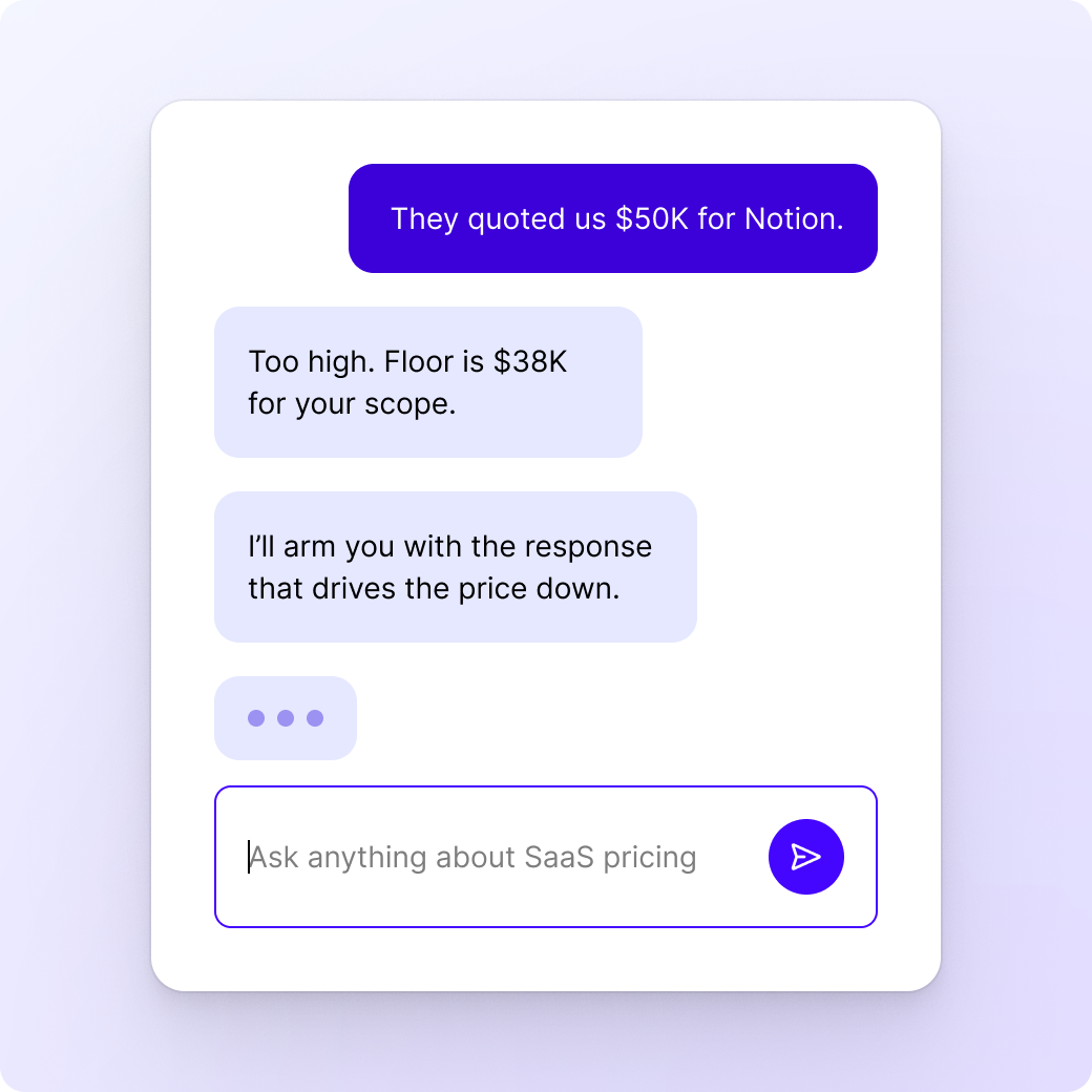 Instant access to $15B+ in real B2B software pricing and negotiation data.